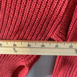 1401 | Silence + Noise‎ Ribbed Cropped Mock Neck Knit Sweater Red Womens XS thumbnail 3