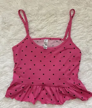 Charlotte Russe Pink Polka Dot Cami Pajama Top thumbnail 1