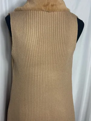 Twelfth Love Sherpa Coat Med Camel Faux Suede Cozy vest Open Front Cardigan thumbnail 5