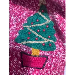 Bobbie Brooks Red Christmas Sweater Vest Snowman Tree Embroidered Vintage 90s M thumbnail 7