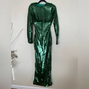 HOUSE‎ OF CB 'Belle' Pine Green Sequin Maxi Dress NWOT size S thumbnail 6