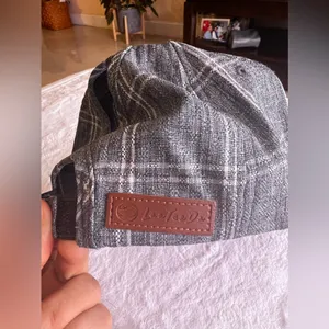 Gray Flannel White Plaid Hat Cap Strap Buckle Lea. Tee Da Brand Summer Outfit thumbnail 5