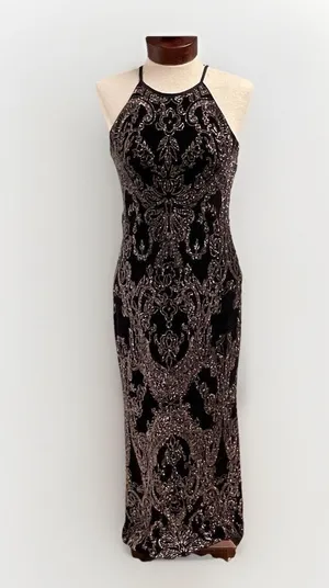 Vintage Y2K Jump Black Maxi Dress 7/8 Fairy Grunge Prom Hoco Glitter Whimsigoth thumbnail 1