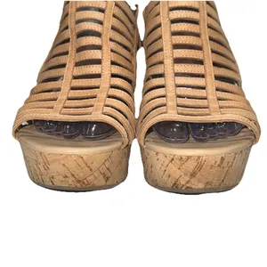 Franco Sarto Sombre Leather Wedge Sandals Cork Heel Platform Slingback Size 7.5‎ thumbnail 3