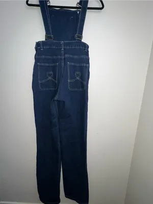 Collectif Pippa Dark Denim Dungarees Overalls Vintage Style Rockabilly small thumbnail 4