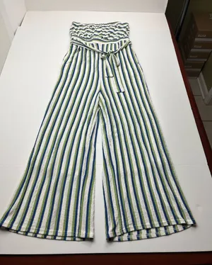 Anthropologie Maeve Meja Strapless Striped Knit Wide Leg Jumpsuit Small FLAW‎ thumbnail 1