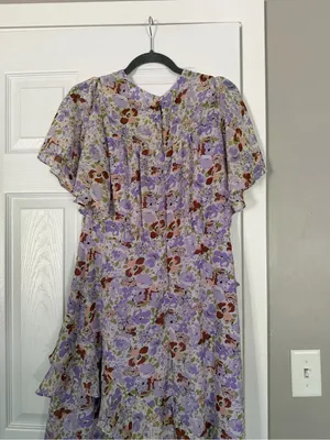 ASTR The Label Purple Lavender Ruffle Floral Maxi Dress Cottacore thumbnail 9