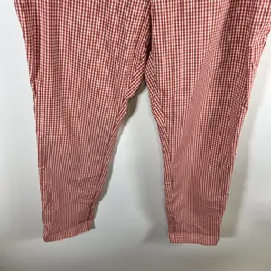 A New Day Womens‎ Gingham Ankle Pants Terracotta Orange White Side Zip Cuffed 16 thumbnail 4