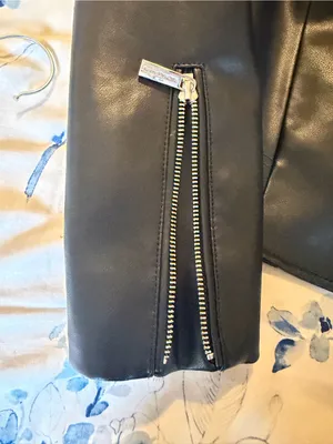Michael Kors Women’s Black Leather Moto Jacket thumbnail 3