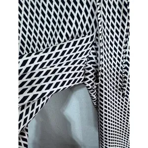 Talbots 2 Navy White‎ Blue Geometric Print Wide Leg Pants Women's Career Chic thumbnail 3