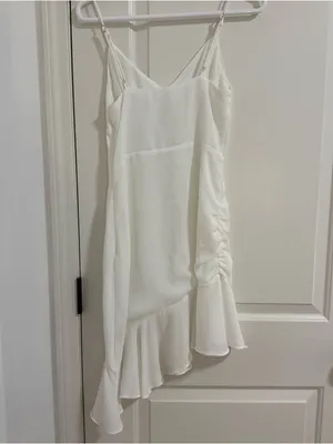 superdown Cream Asymmetrical Ruffle Slip Dress thumbnail 3