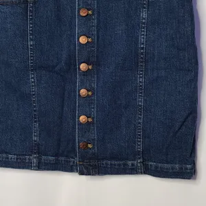 NWT Madewell stretch straight A-line button down blue jean mini skirt sz 30 thumbnail 2