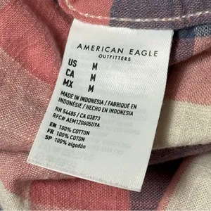 American Eagle Outfitters Plaid Shirt - Red,Pink,Blue, Cream 100%Cotton Sise M thumbnail 9