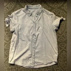 Paige DENIM light snap button shirt thumbnail 4