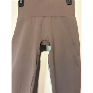 Set Active Sculptflex Ribbed Sides Brown Neutral Workout Leggings Size M thumbnail 6
