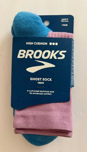 Brooks Crew Athletic Socks in Pink and Blue thumbnail 1