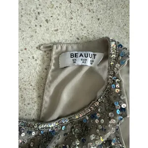 ASOS Beautt Silver Sequin Tulle Dress UK 14 US 10‎ Sleeveless Party Cocktail thumbnail 2