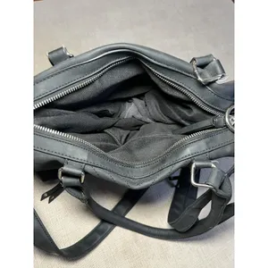 Torrid Satchel Bag Womens Large Black Faux Leather Chevron Zip Pockets Purse thumbnail 6
