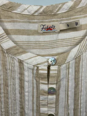 Faherty Isha Linen Top Natural Bombay Stripe Small thumbnail 4
