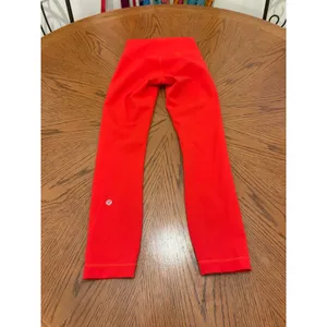 Lululemon Leggings Wunder Under Women 2 Red High Rise Cropped 23"LW6CAMS thumbnail 6