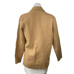 Ann Taylor Brown Tan Two Button Collared Long Sleeve Knit Blazer Coat Jacket XXS thumbnail 3