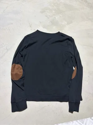 Lauren Ralph Lauren jeans co Black Long-Sleeve Top elbow patches XL thumbnail 6