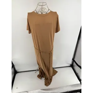 Banana Republic Modal Tie Waist Midi Dress Tan Size M Minimalist thumbnail 9
