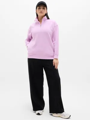 New Athleta S Forever Fleece 1/4 Zip Sweatshirt Fleur Pink Small Regular thumbnail 4