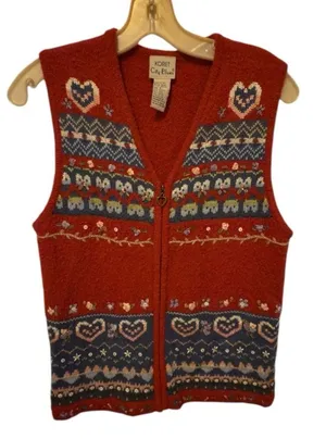 Koret City Blues Embroidered Wool Blend Sweater Vest thumbnail 1