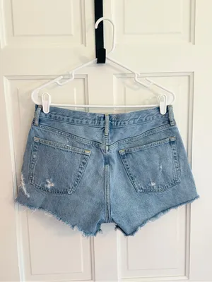 AGOLDE Parker‎ Denim Shorts Size 29 High Rise Distressed Raw Hem Button Fly thumbnail 2