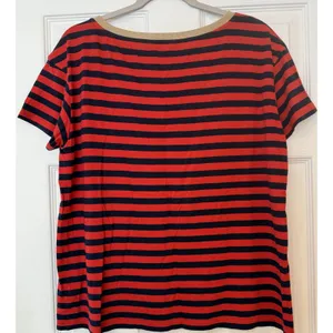 Lauren Ralph Lauren Women’s Top Sz LG Red Navy‎ Stripe Gold Buttons Equestrian thumbnail 2