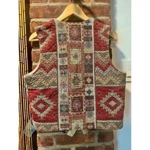 Vintage 90s Gotcha Covered Southwestern Tapestry Vest Aztec Boho Waistcoat Small thumbnail 5