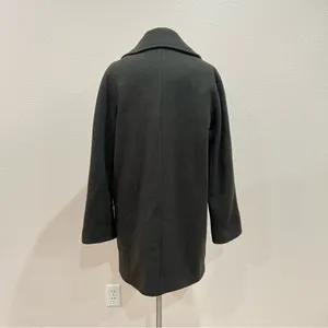 Vince Camuto Dark Olive Green Double Breasted Wool Blend Peacoat Coat Sz Medium thumbnail 6