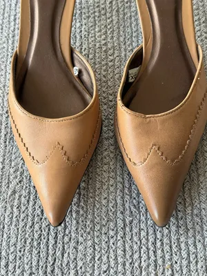 Vintage 90s Y2K Mossimo Tan Leather Western Style Pointed Toe Kitten Heels 7.5 thumbnail 7