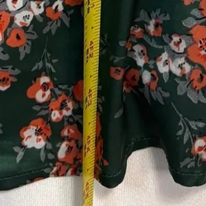 Floral Satin Cutout Tie Front Midi Dress Womens L Green Floral‎ Wedding Party thumbnail 10