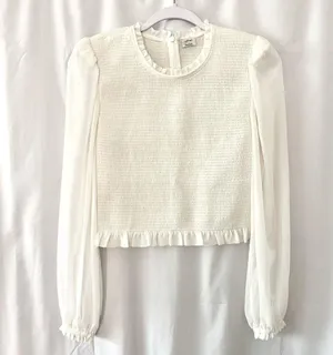 Aritzia NWOT Wilfred Tempest Blouse Work Top Business Casual White Size L thumbnail 2