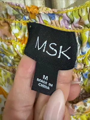 MSK Floral Yellow Rayon Sundress - Lightweight Women's Dress Size Medium thumbnail 10