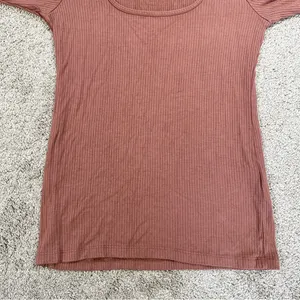 Abercrombie & Fitch Women’s Ribbed Puff Sleeve Longsleeve Shirt in Mauve M thumbnail 4