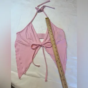 Pink Tie-Front Mini skirt and top set Size‎ Medium thumbnail 8
