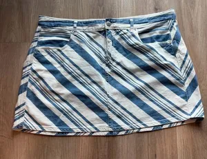 Women’s Blue and White Striped‎ Denim Skirt thumbnail 1