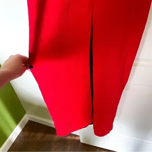 Art259Design Dress Backless‎ Halter Slit Crinkle Midi Red S NWT thumbnail 3