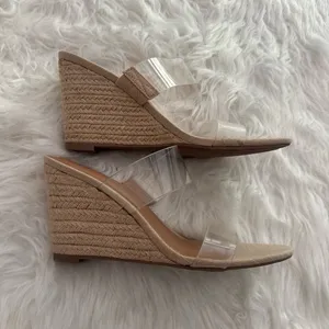 A New Day Ansel Double Band Open Toe Wedge Heels Size 8 thumbnail 5