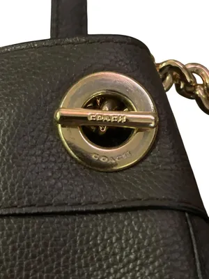 Coach Turnlock Edie Shoulder Bag Oxblood Pebble Leather Style 36855 Used thumbnail 13