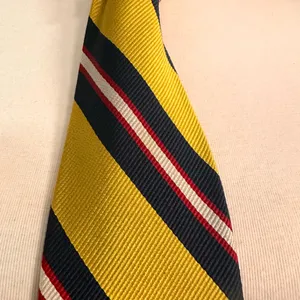 Land's End Mens Silk Tie Yellow Striped Multicolor Vintage Necktie Long Handmade thumbnail 3
