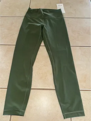 Lululemon Wunder Train High Rise 25” Green Twill Size 8 NWT thumbnail 1