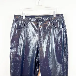 Abercrombie & Fitch The 90s Straight Ultra High‎ Rise Curve Love Vinyl Pants 33 thumbnail 4