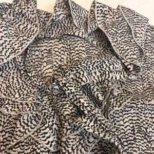 LOFT Black and White Patterned Blouse thumbnail 5
