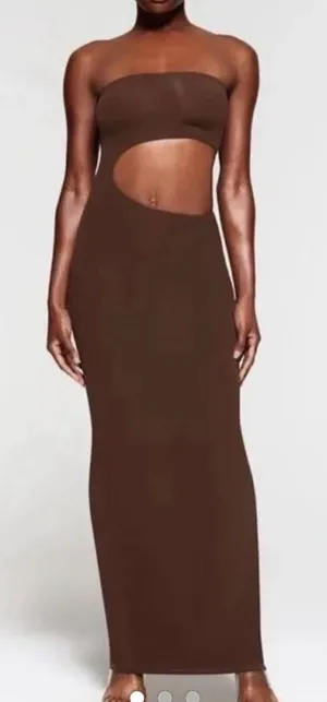 Skims chocolate cut out dress 2x thumbnail 1