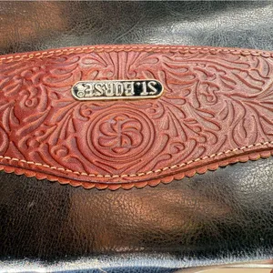 Vintage st. Borse Purse Pocketbook Black Brown Leather? Western thumbnail 3