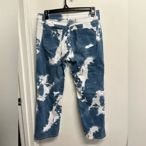 Abstract Blue and White Straight Leg Jeans thumbnail 2